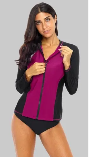 ADRIENNE - Long Sleeve Zipper Rashguard