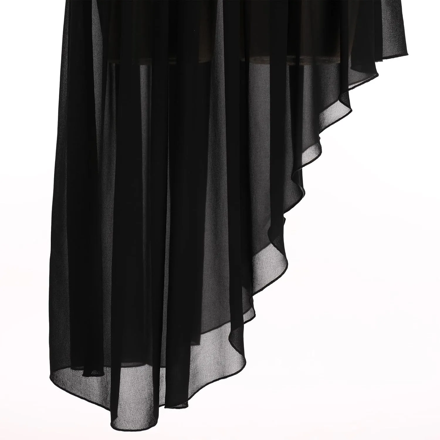 AFAVOM Women Metallic Sequin Praise Dance Dress Asymmetric Ruffle Overlay Dress Liturgical Lyrical Dancewear Worship Costume