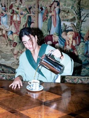 BATHROBE | WAFFLE LAUREL GREEN