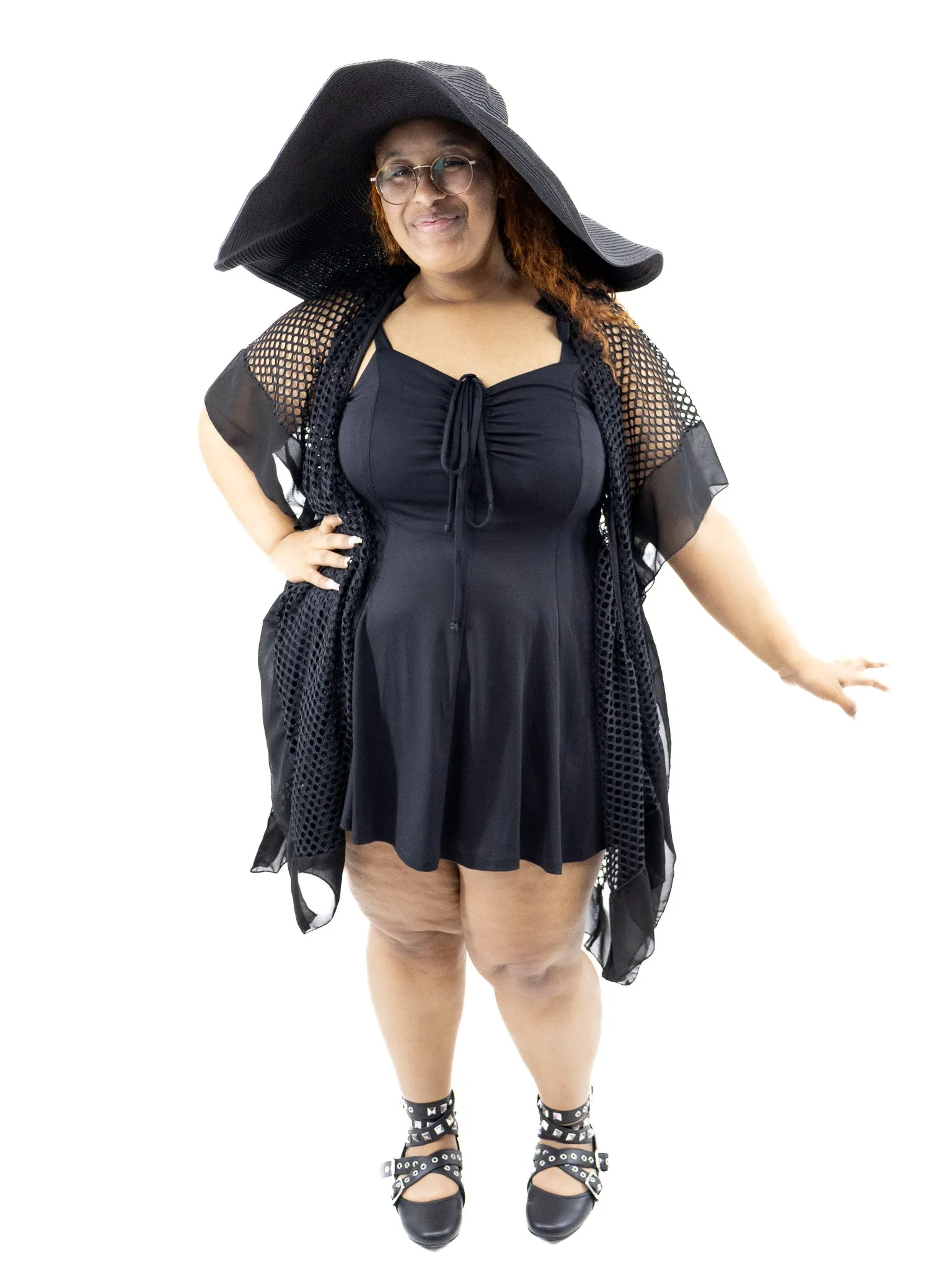 Carmella Fishnet Chiffon Kaftan