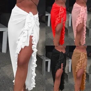 Chiffon See-Through Beach Bikini Cover Up Wrap Scarf-sarong