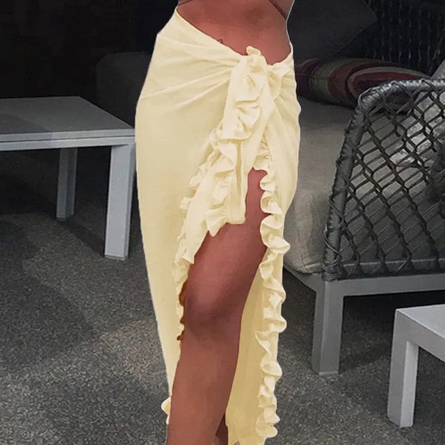 Chiffon See-Through Beach Bikini Cover Up Wrap Scarf-sarong