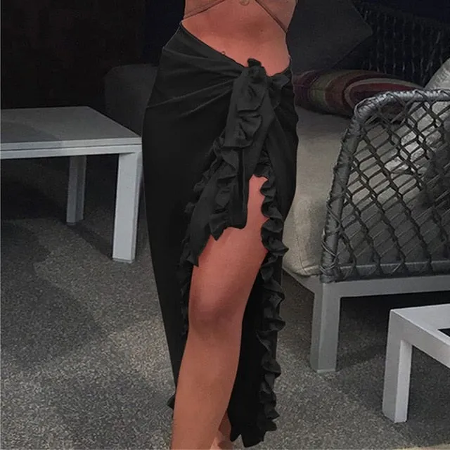 Chiffon See-Through Beach Bikini Cover Up Wrap Scarf-sarong