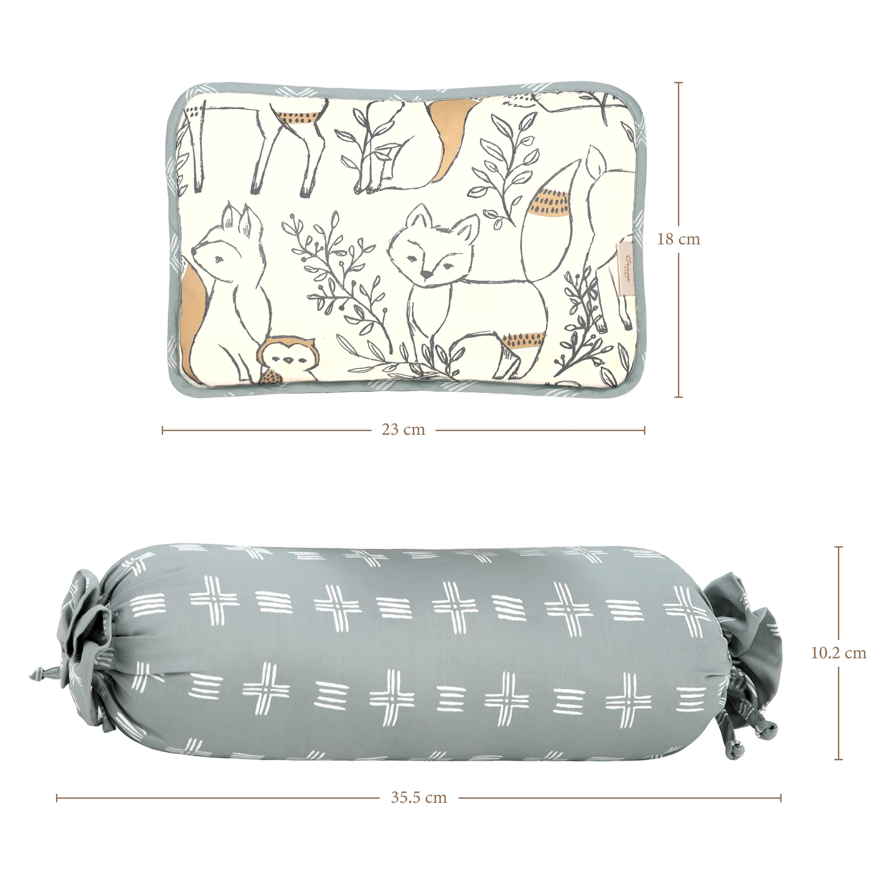Crane Baby Pillow And Bolster Set Ezra Collection, Pack Of 3 - Multicolor