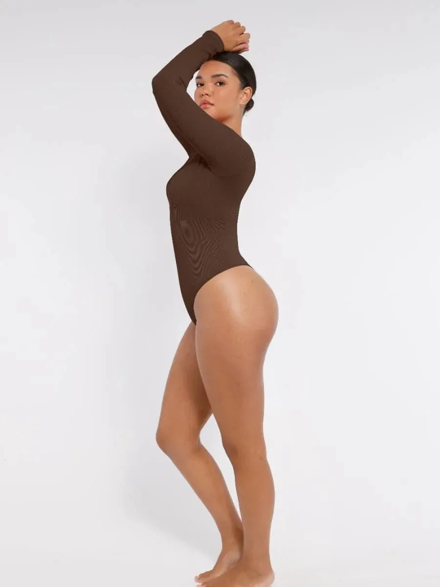 Deep V Neck Tummy Control Thong Shapewear Bodysuit
