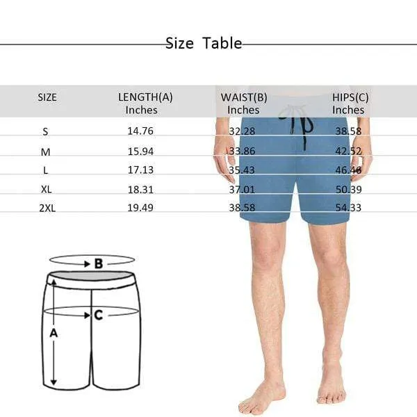 Design Your Own Swim Trunks with Custom Face Personalized Flamingos Pineapple Men's Quick Dry Swim Shorts
