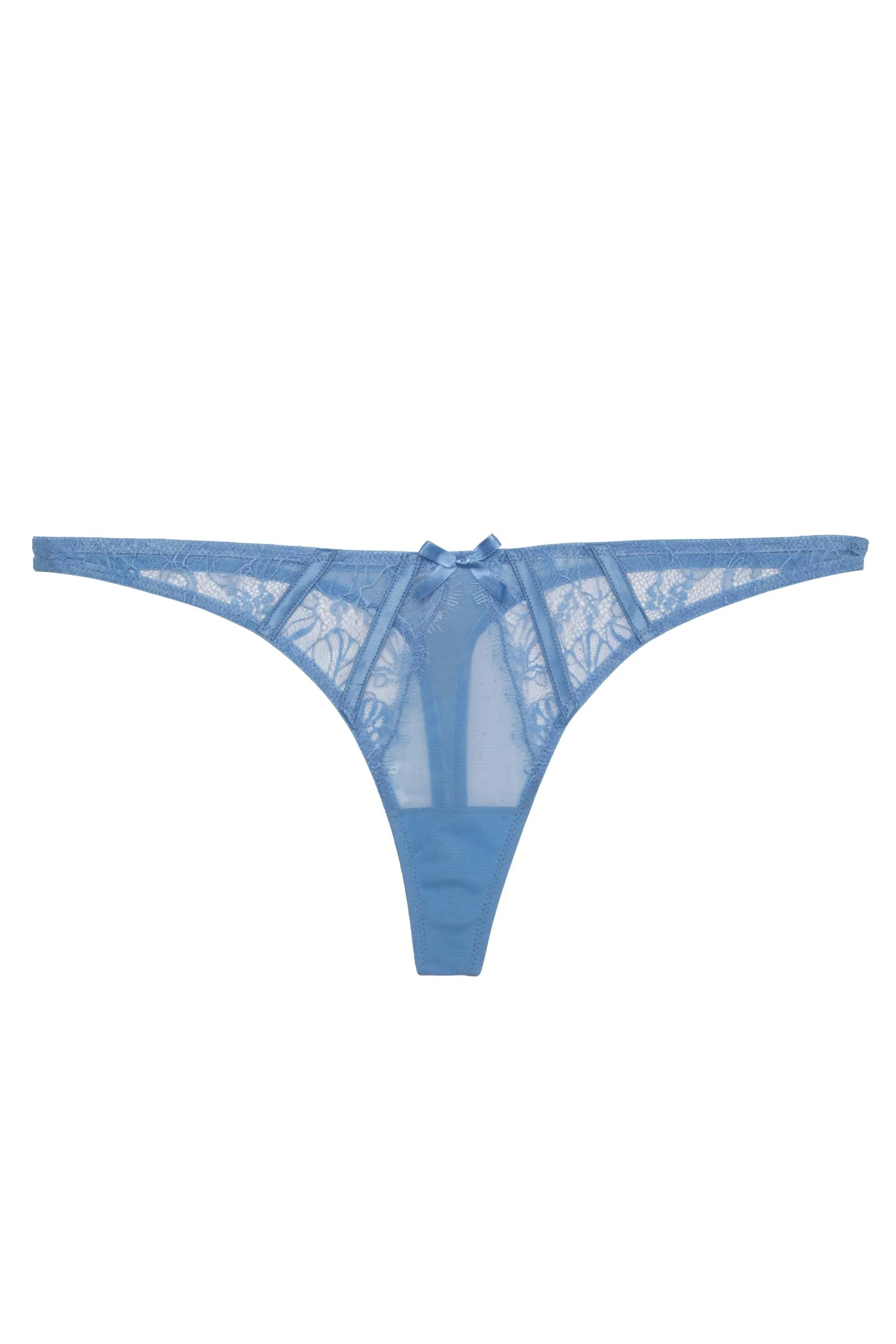 Fallon Cornflower Blue Lace Thong