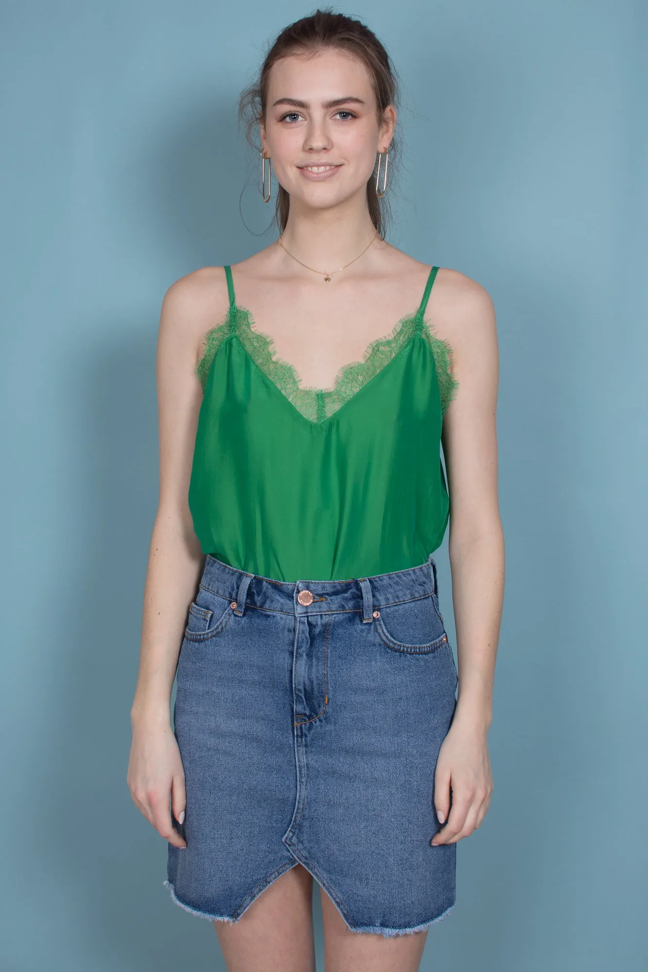 Macy Strap Top - Medium Green