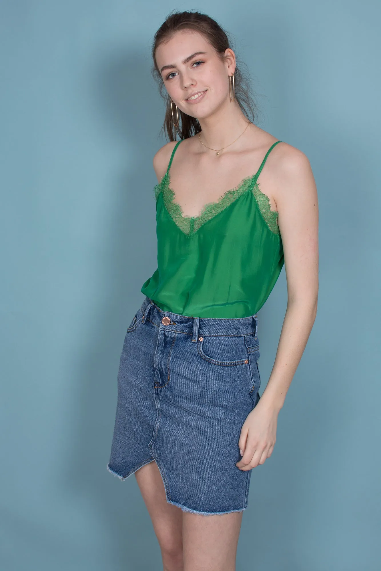 Macy Strap Top - Medium Green