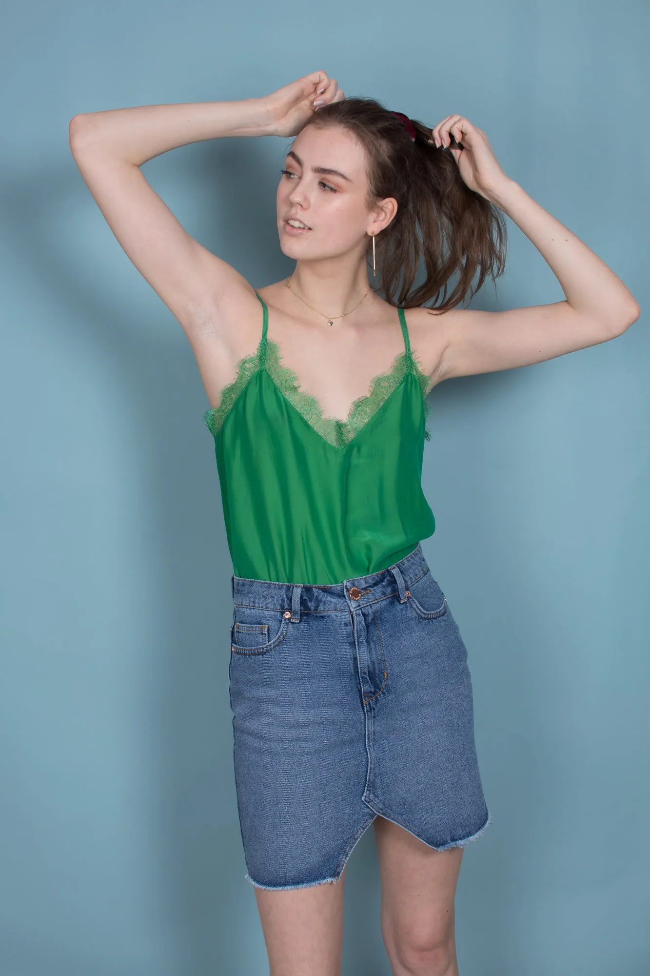 Macy Strap Top - Medium Green