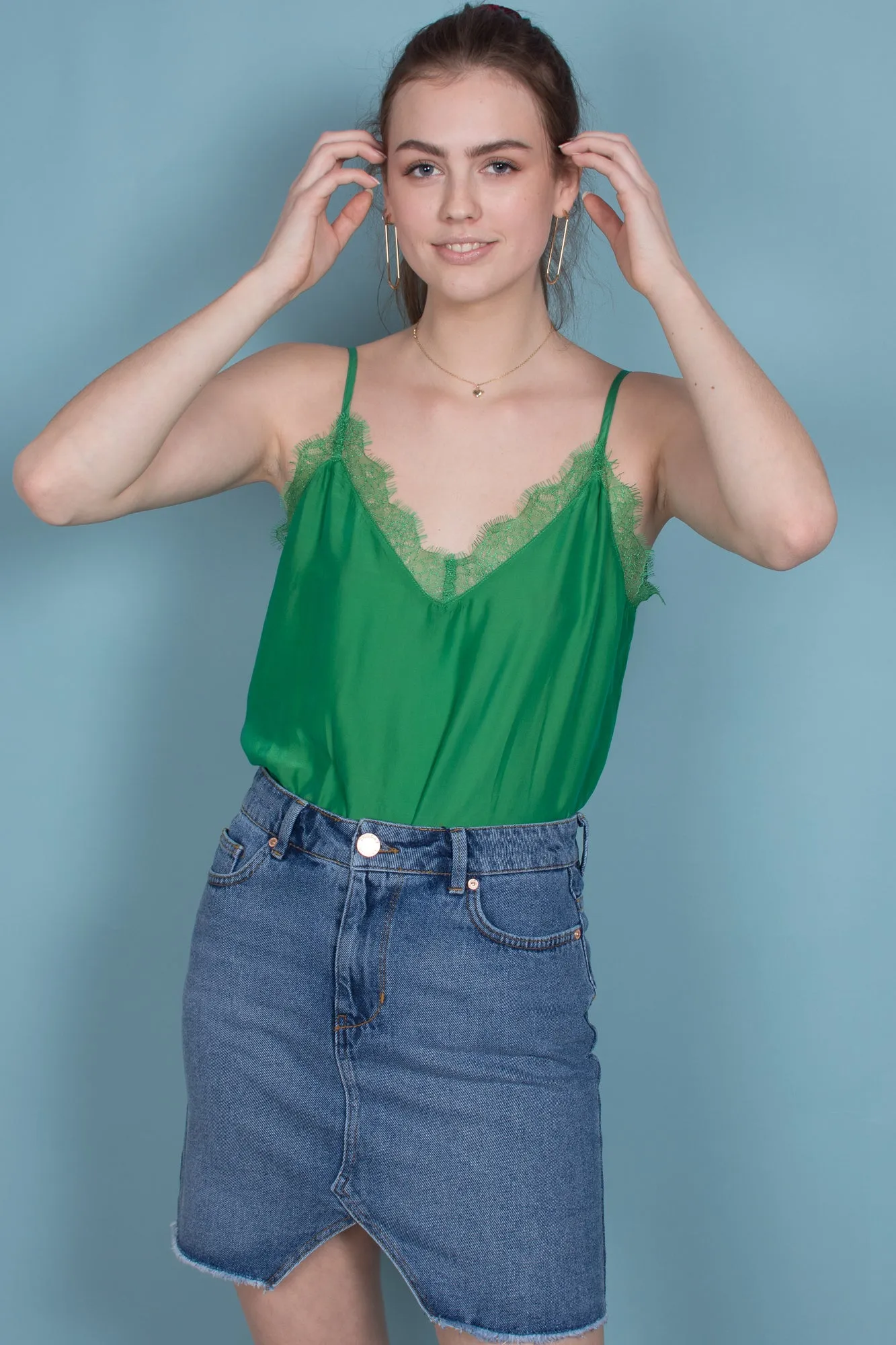Macy Strap Top - Medium Green