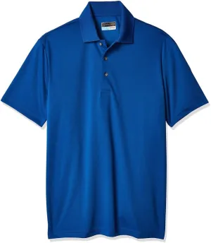 PGA TOUR Men's Airflux Solid Mesh Short Sleeve Golf Polo Shirt, Moisture-Wicking, Sun Protection, Ventilated, Classic Fit