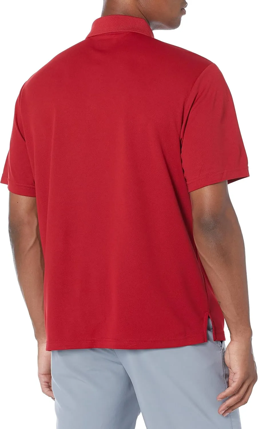 PGA TOUR Men's Airflux Solid Mesh Short Sleeve Golf Polo Shirt, Moisture-Wicking, Sun Protection, Ventilated, Classic Fit