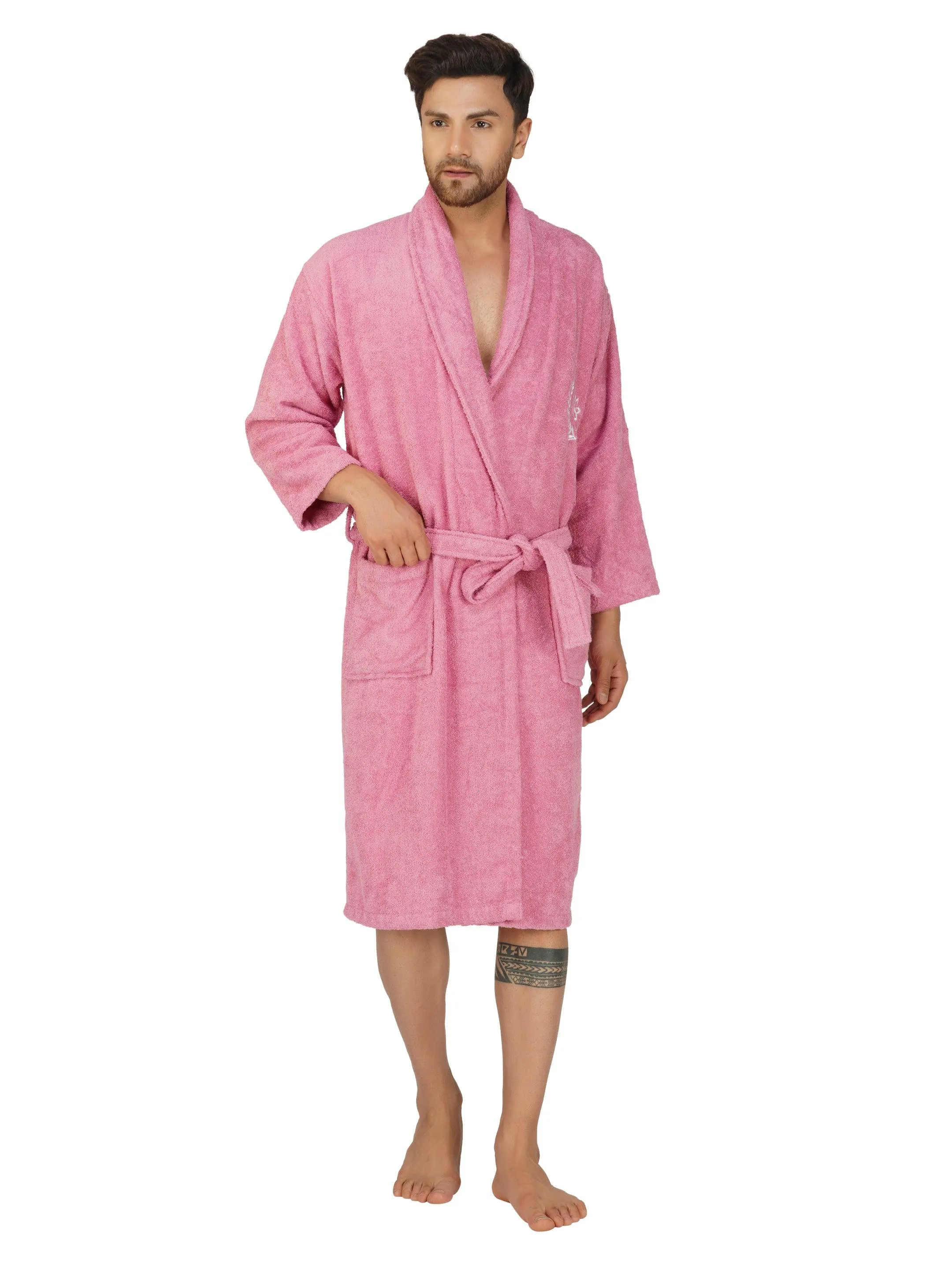 Rangoli Organic Bamboo Bathrobe for Men | Purple