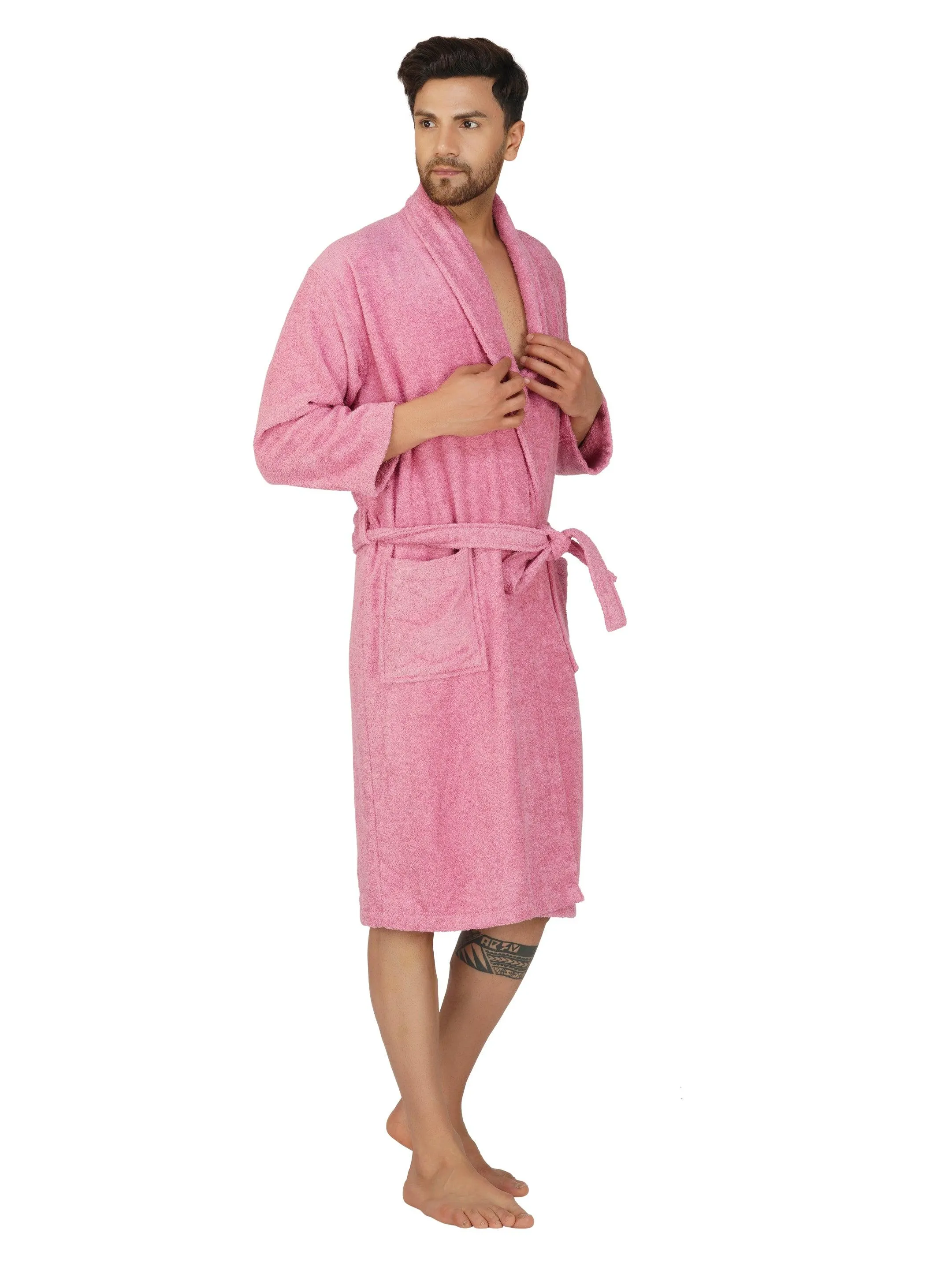 Rangoli Organic Bamboo Bathrobe for Men | Purple