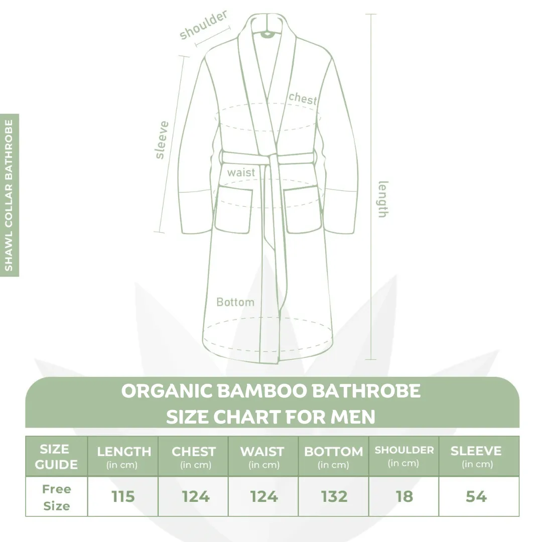 Rangoli Organic Bamboo Bathrobe for Men | Purple