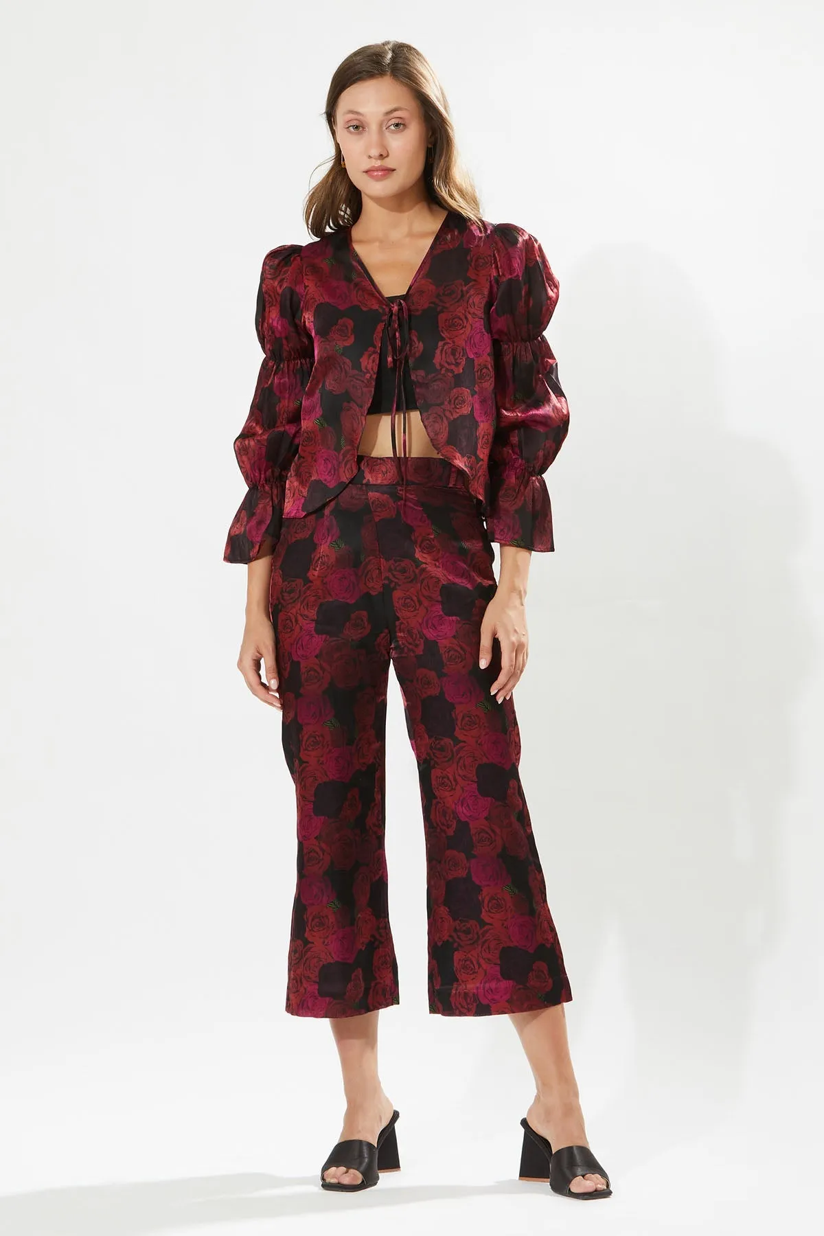 Rosa Printed Red Top