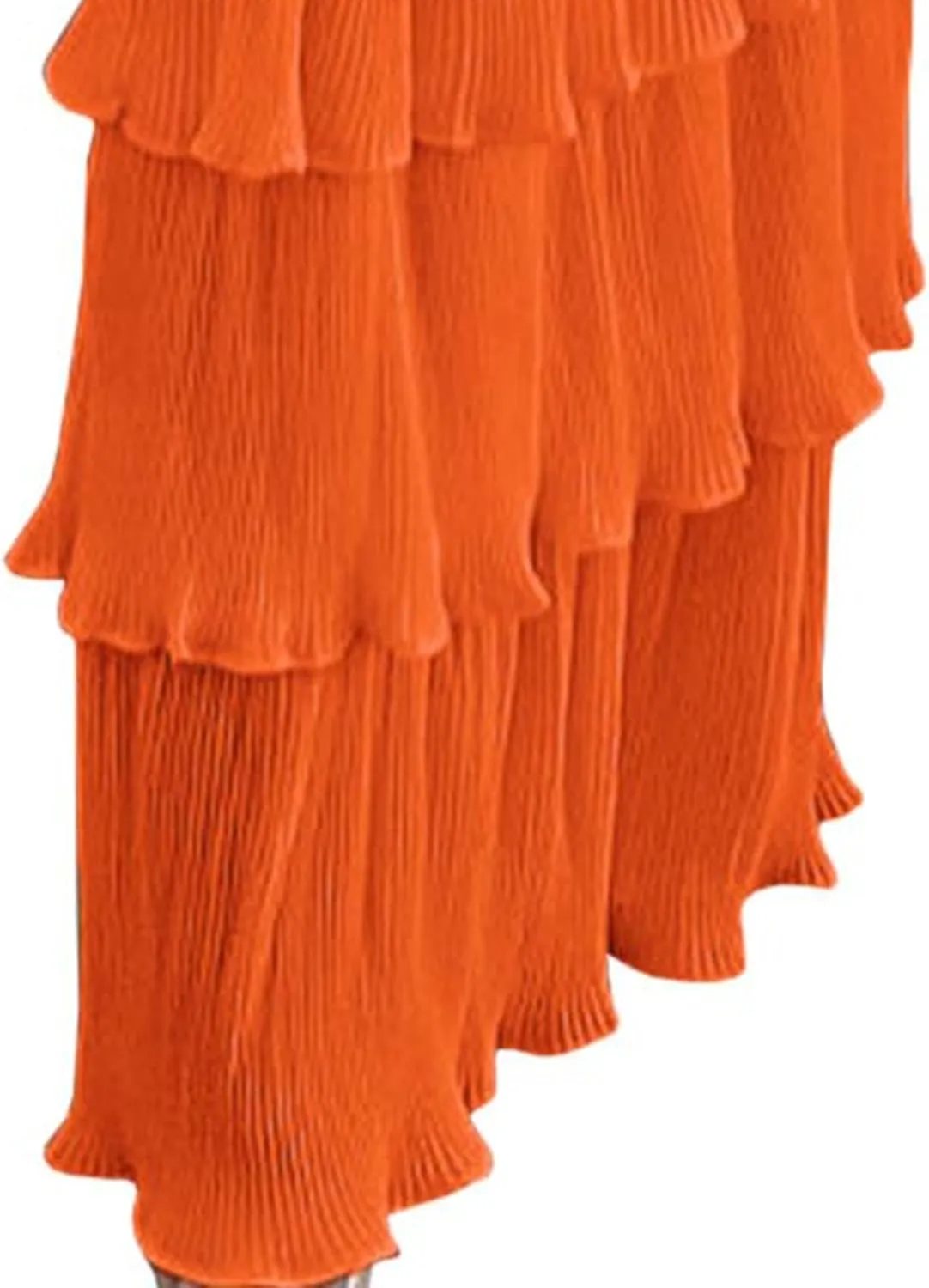 SEMATOMALA Women's Boho Tube Top Tiered Ruffle Slim Fitted Maxi Dress Smocked Vacation Holiday Long Dress