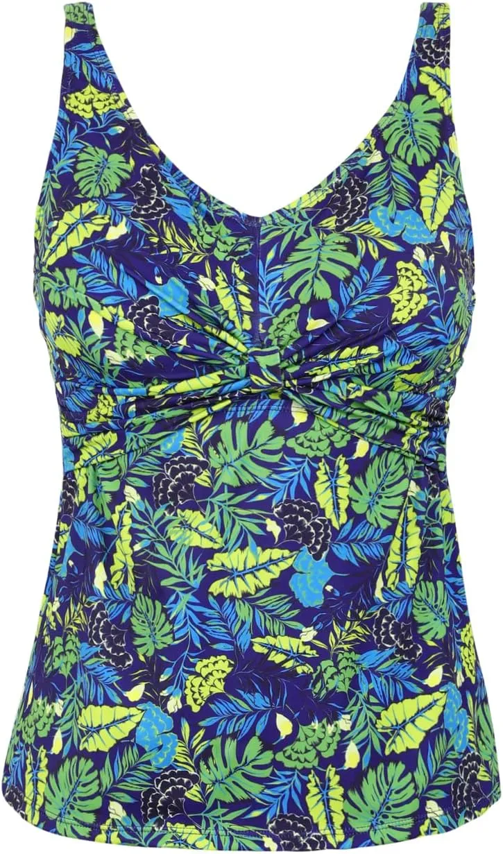 Septangle Women's Tankini Swimsuits Twist Front Bathing Suit V Neck Swimwear
