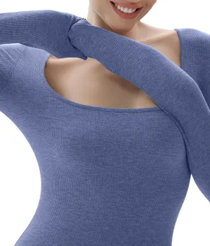 SHAPERX Women's Soft Lounge Slip Dress Sexy Ribbed Bodycon Dresses