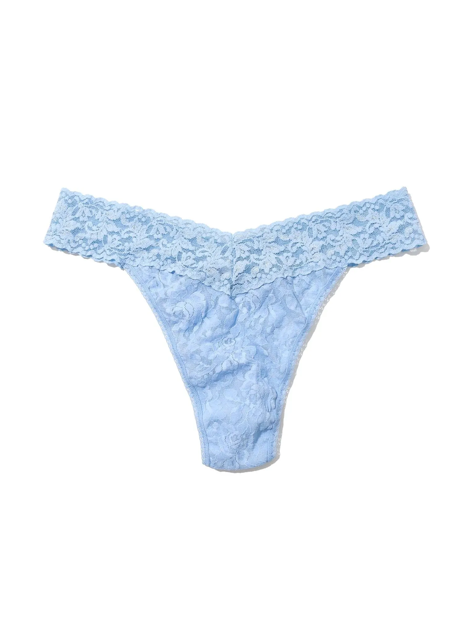 Signature Lace Original Rise Thong - Clarity Blue