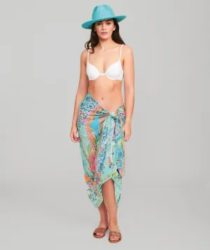 Turquoise Chiffon Beach Sarong