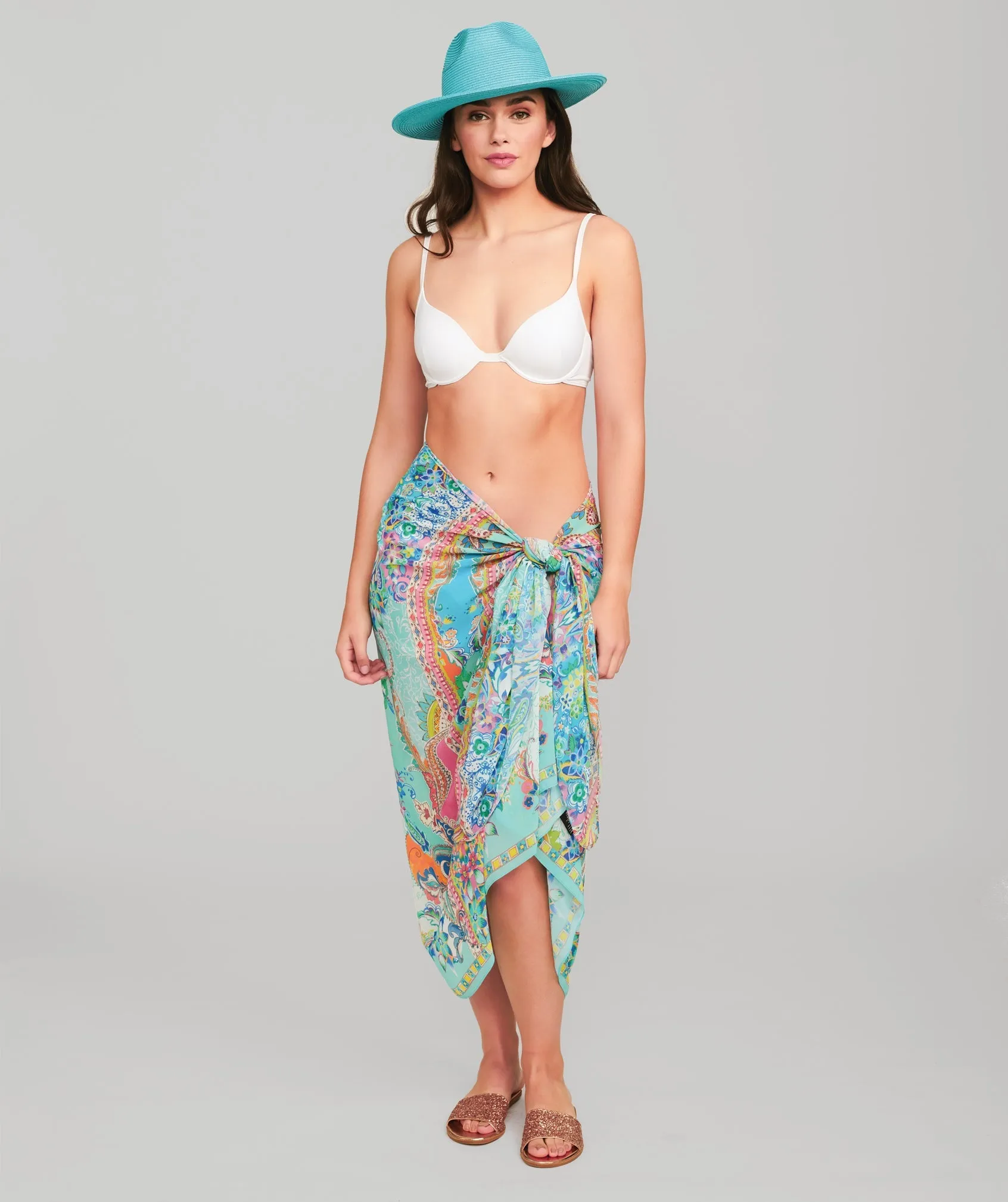 Turquoise Chiffon Beach Sarong