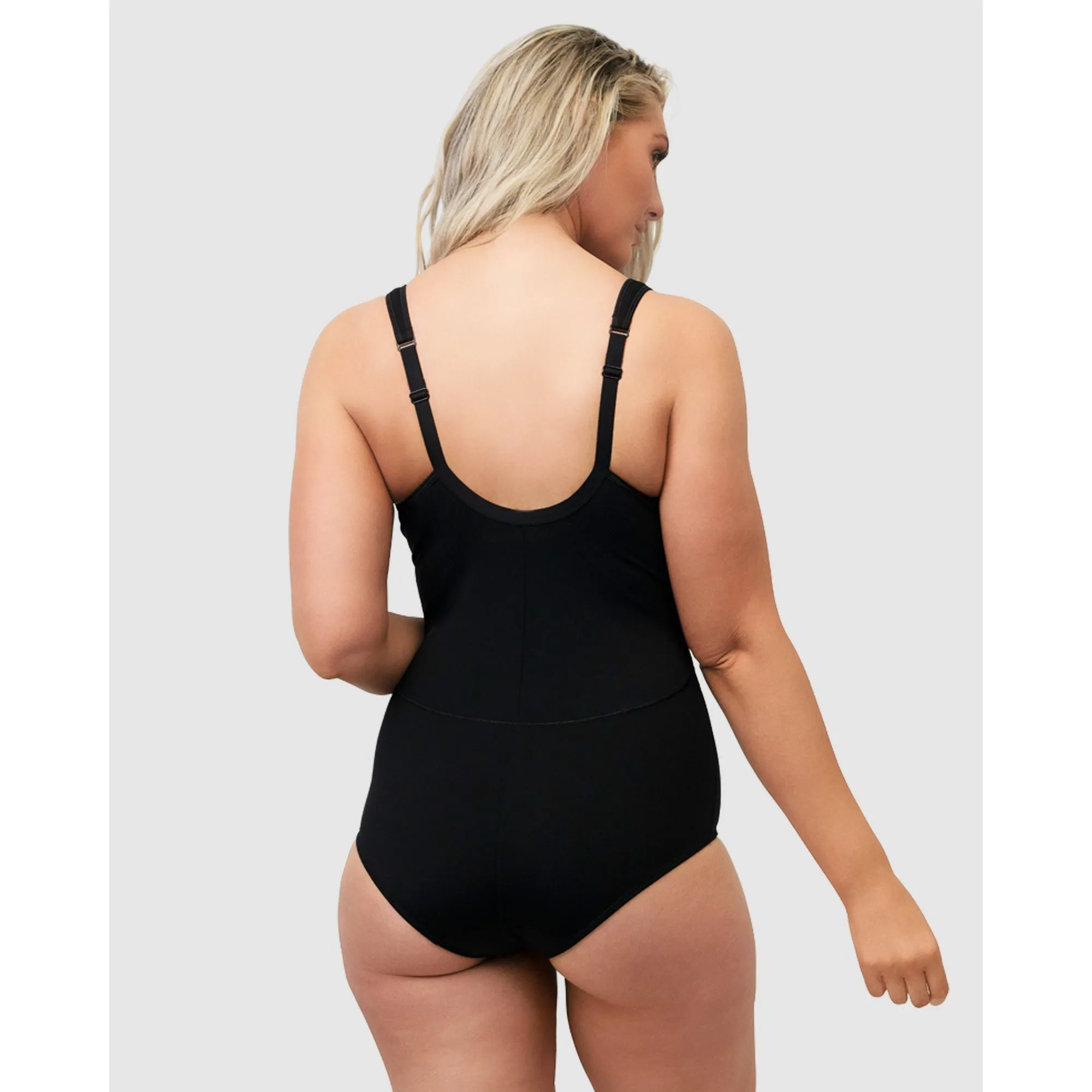 Wirefree Opaque Shaping Bodysuit With Mesh