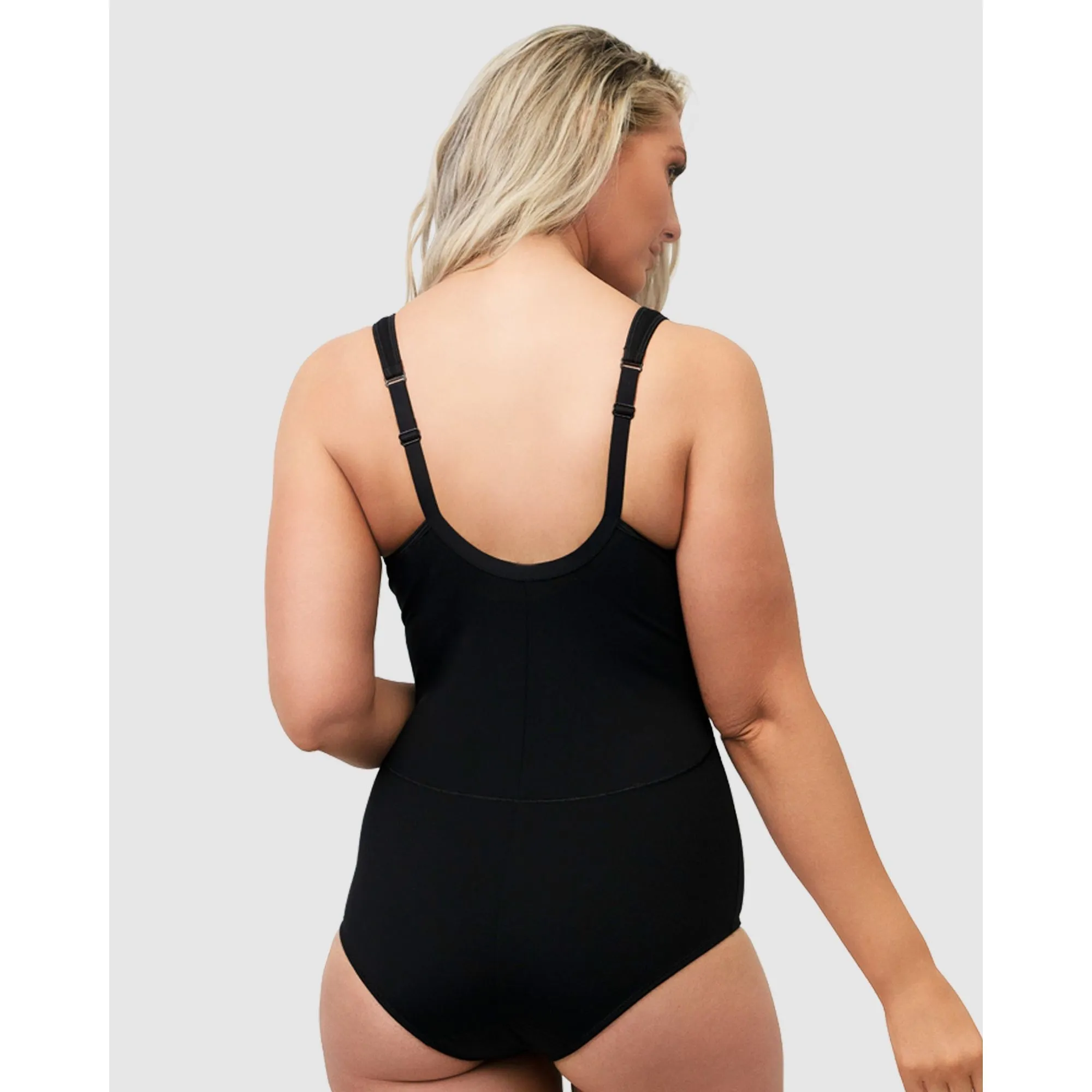Wirefree Opaque Shaping Bodysuit With Mesh