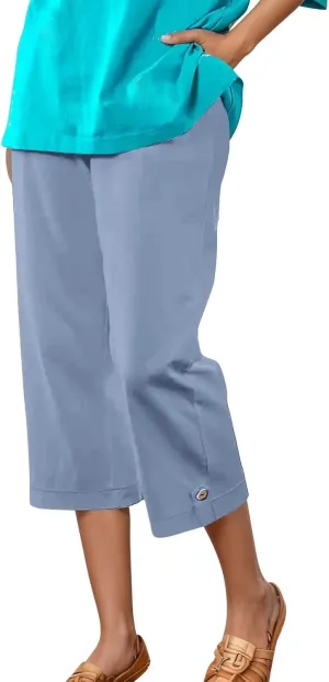 Women's Summer Casual Capri Pants High Waisted Wide Leg Comfortable Soft Knit Mid Length Breathable Workout Yoga