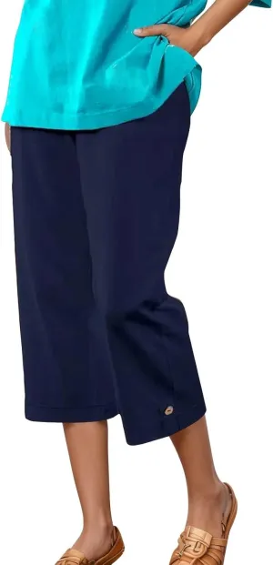 Women's Summer Casual Capri Pants High Waisted Wide Leg Comfortable Soft Knit Mid Length Breathable Workout Yoga
