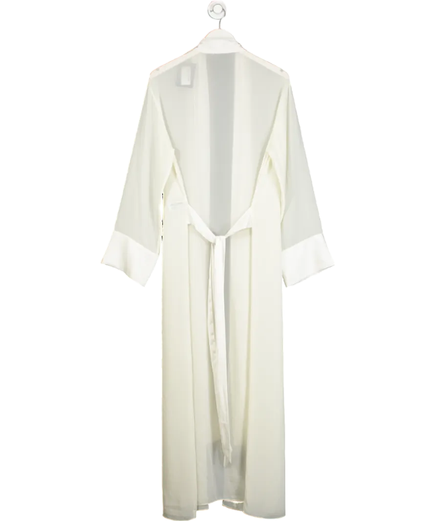ZARA Cream Full Length Open Front Robe UK XS/S